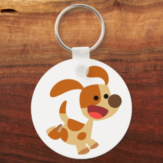Niedlich Frolcking Cartoon Dog Schlüsselanhänger