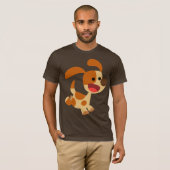 Niedlich Frolcking Cartoon Dog T - Shirt (Vorne ganz)