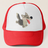 Niedlich Frolicsome Cartoon Wolf Hat Truckerkappe (Vorderseite)