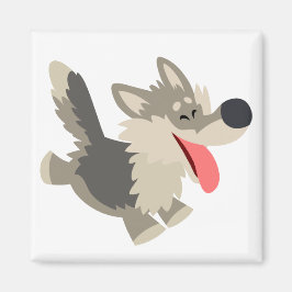 Niedlich Frolicsome Cartoon Wolf Magnet