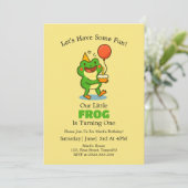 Niedlich Frosch 1. Geburtstag Party Einladung (Stehend Vorderseite)