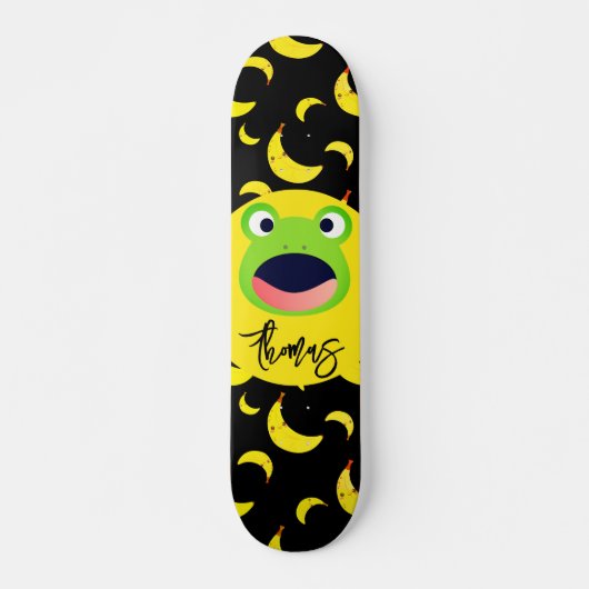 Niedlich Frosch Banana Muster Skateboard (Vorne)