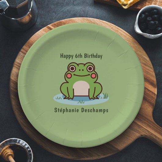 Niedlich Frosch Birthday Pappteller
