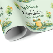 Niedlich Frosch Birthday Party Geschenkpapier (Rolleneckpunkt)