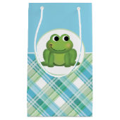 Niedlich Frosch Blue und Green Kariert Gift Bag Kleine Geschenktüte (Vorderseite)