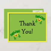 Niedlich Frosch Geburtstag Danke Postcard - Gelb Postkarte (Vorne/Hinten)