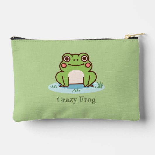 Niedlich Frosch Green Zip Pouch Zubehörtasche (Rückseite)