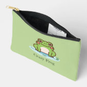Niedlich Frosch Green Zip Pouch Zubehörtasche (Offen)
