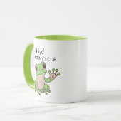 Niedlich Frosch Grün und Limon Funny Tasse (Vorderseite Links)
