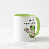 Niedlich Frosch Grün und Limon Funny Tasse (VorderseiteRechts)
