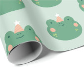 Niedlich Frosch grünes Umhüllungspapier Geschenkpapier (Rolleneckpunkt)