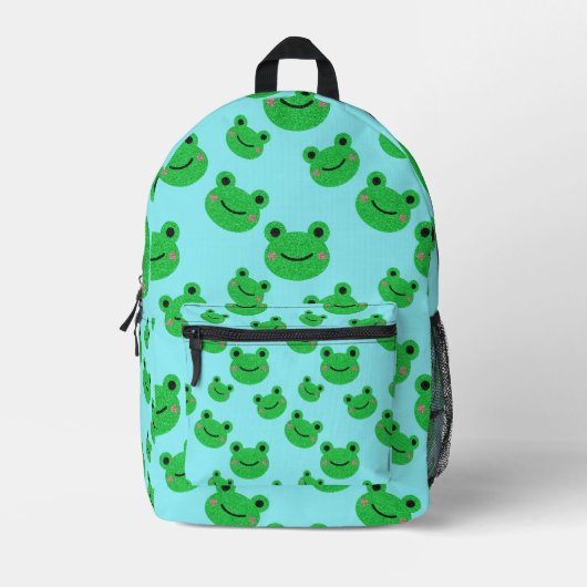 Niedlich Frosch Kids School Bedruckter Rucksack (Vorderseite)