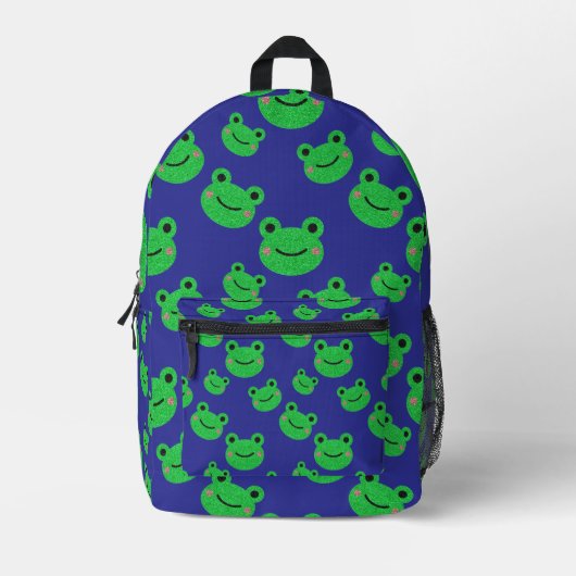 Niedlich Frosch Kids School Bedruckter Rucksack (Vorderseite)