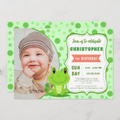 Niedlich Frosch Kindergeburtstag Party Einladung (Vorne/Hinten)