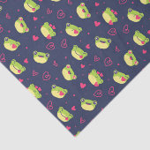 Niedlich Frosch Liebe Doodle Herzmuster Valentinst Seidenpapier (Ausschnitt)