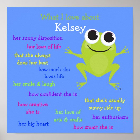 Niedlich Frosch Personalisiertes Kinderposter Poster (Vorne)