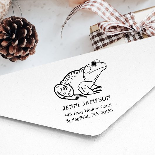 Niedlich Frosch Rücksendeadresse Gummi Briefmarke Gummistempel