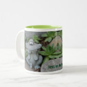 Niedlich Frosch Sukkulärer Garten Personalisiert Zweifarbige Tasse (Vorderseite Links)