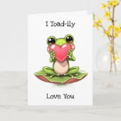 Niedlich Frosch-Themenjubiläum Karte (Gelbe Blume)