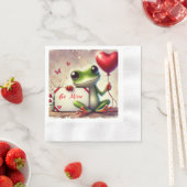 Niedlich Frosch Valentine Serviette (Beispiel)