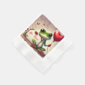 Niedlich Frosch Valentine Serviette (Ecke)