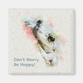 Niedlich Frosch Wasserfarbe Einfaches Quadrat Magn Magnet (Vorne)