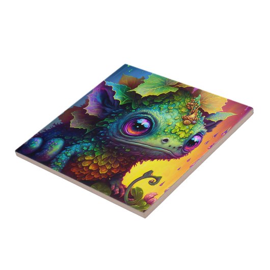 Niedlich Froschmonster Fantasy Art Fliese (Seite)