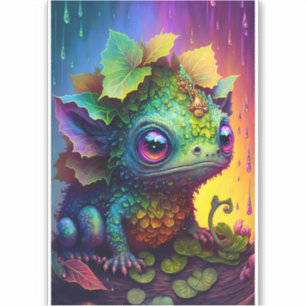 Niedlich Froschmonster Fantasy Art Sticker