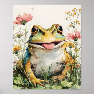 Niedlich Froschplakat - Whimsischer Kern Wand Kuns Poster