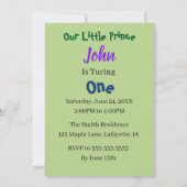 Niedlich Froschprinz Geburtstagspartei Einladung (Rückseite)