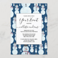 Niedlich Frosty Blue Snowman Wasserfarbmuster