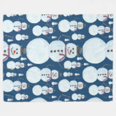 Niedlich Frosty Blue Snowman Wasserfarbmuster Fleecedecke (Vorderseite (Horizontal))