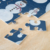 Niedlich Frosty Blue Snowman Wasserfarbmuster Puzzle (Seite)