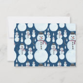 Niedlich Frosty Blue Snowman Wasserfarbmuster Save The Date (Rückseite)