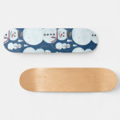 Niedlich Frosty Blue Snowman Wasserfarbmuster Skateboard (Horizontal)