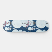 Niedlich Frosty Blue Snowman Wasserfarbmuster Skateboard (Horizontal)