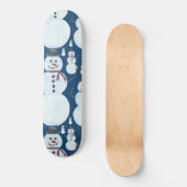 Niedlich Frosty Blue Snowman Wasserfarbmuster Skateboard (Vorderseite)