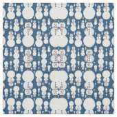 Niedlich Frosty Blue Snowman Wasserfarbmuster Stoff (Muster)