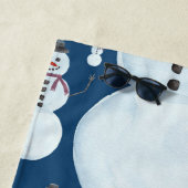 Niedlich Frosty Blue Snowman Wasserfarbmuster Strandtuch (Beispiel)