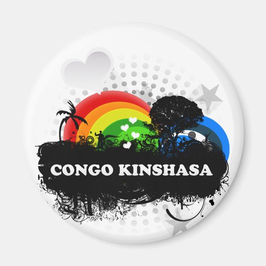 Niedlich Frucht Kongo Kinshasa Magnet (Vorne)