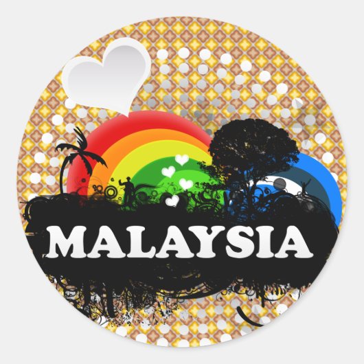 Niedlich Frucht Malaysia Runder Aufkleber (Vorderseite)