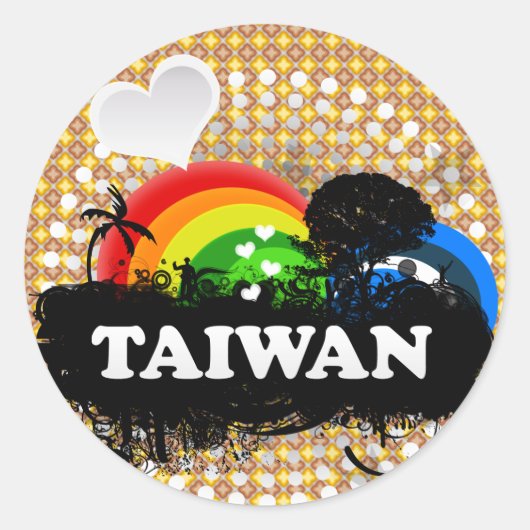 Niedlich Frucht Taiwan Runder Aufkleber (Vorderseite)