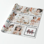 Niedlich Fügen Sie Ihr eigenes Foto Monogram Happy Geschenkpapier (Ungerollt)