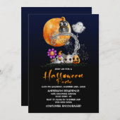 Niedlich Full Moon Owl Halloween Einladung (Vorne/Hinten)
