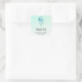 Niedlich Fun Blue Green Quellyfish Party Vielen Da Quadratischer Aufkleber (Tasche)