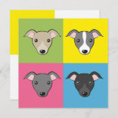 Niedlich Fun Cartoon Italienische Windhunde Farben (Vorne/Hinten)