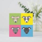 Niedlich Fun Cartoon Italienische Windhunde Farben (Stehend Vorderseite)