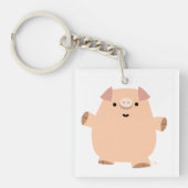 Niedlich Fun Cartoon Pig Acrylic Schlüsselanhänger (Vorderseite)