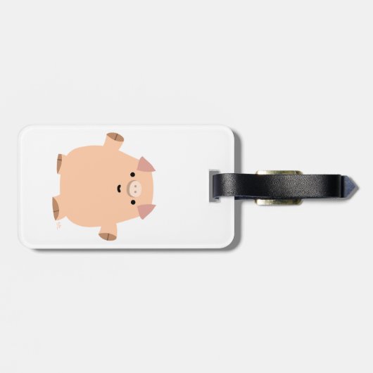 Niedlich Fun Cartoon Pig Gepäckstück Gepäckanhänger (Rückseite horizontal)