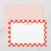 Niedlich Fun Checkerboard Mod, roter geometrischer Dankeskarte (Vorne/Hinten)